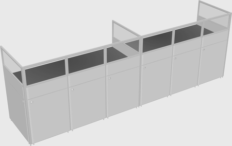 Shared rectangular cubicle