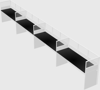Shared rectangular cubicle