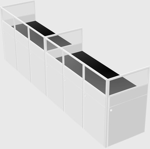 Shared rectangular cubicle