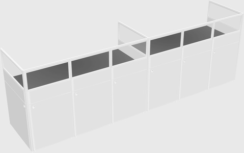 Shared rectangular cubicle