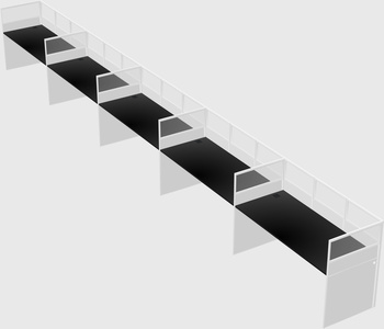 Shared rectangular cubicle