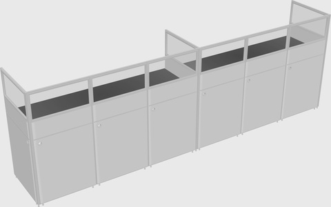 Shared rectangular cubicle
