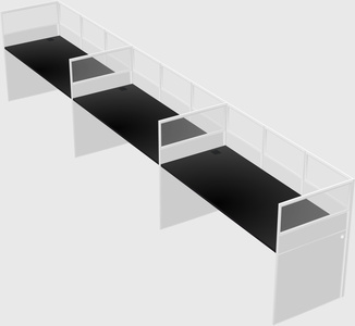 Shared rectangular cubicle
