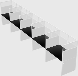 Shared rectangular cubicle