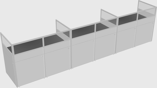 Shared rectangular cubicle