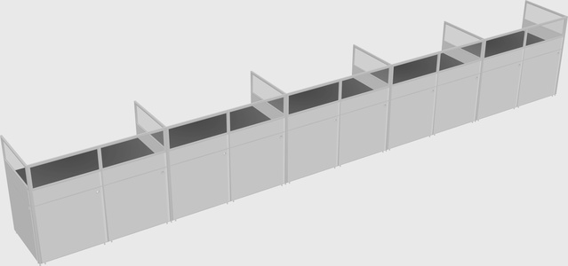 Shared rectangular cubicle