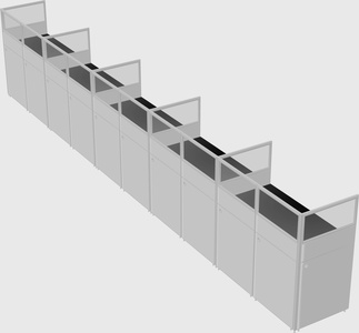 Shared rectangular cubicle