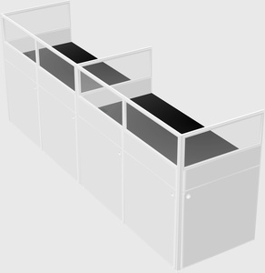 Shared rectangular cubicle