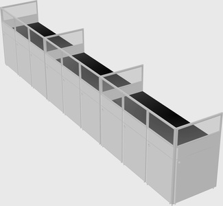 Shared rectangular cubicle