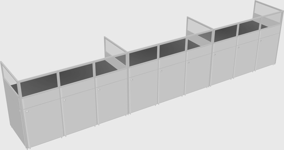 Shared rectangular cubicle