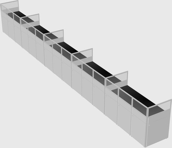 Shared rectangular cubicle