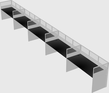 Shared rectangular cubicle