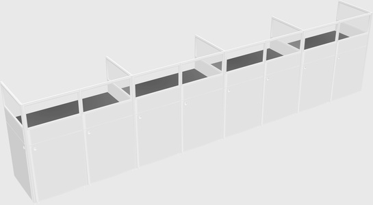 Shared rectangular cubicle