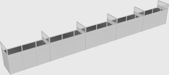 Shared rectangular cubicle