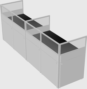 Shared rectangular cubicle