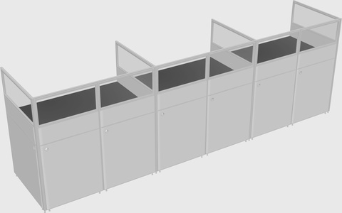Shared rectangular cubicle