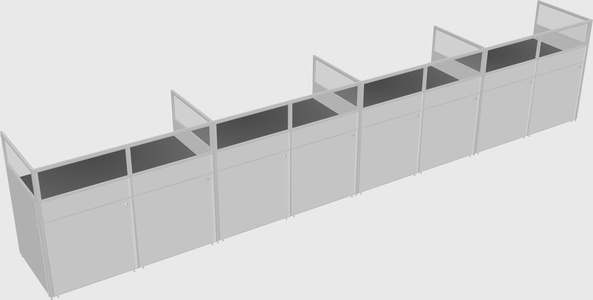 Shared rectangular cubicle