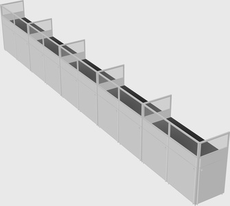 Shared rectangular cubicle
