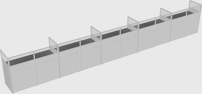Shared rectangular cubicle