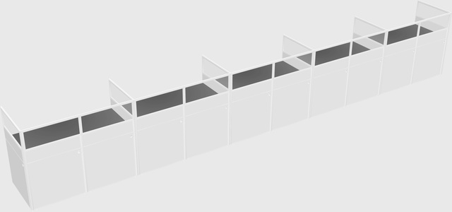 Shared rectangular cubicle