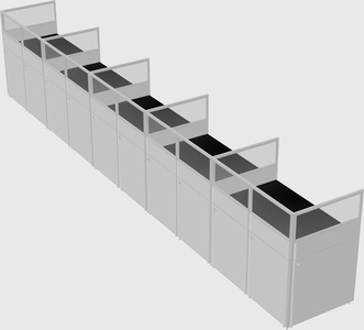 Shared rectangular cubicle