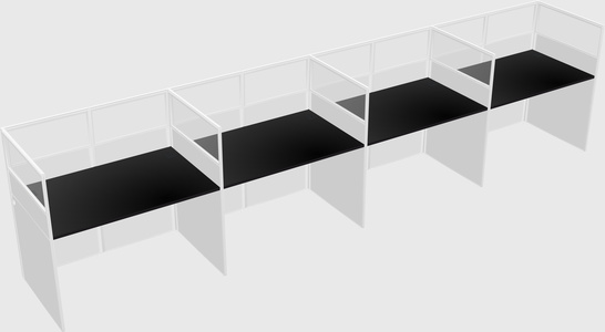 Shared rectangular cubicle