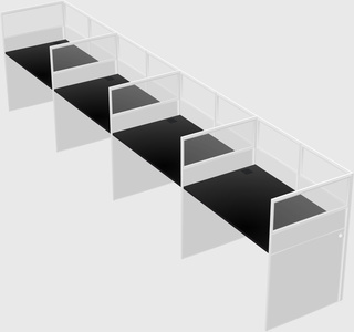 Shared rectangular cubicle