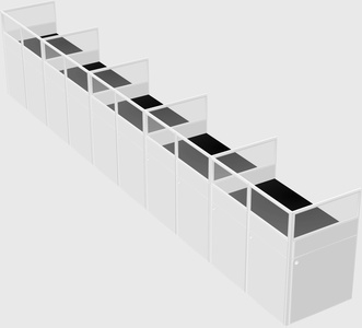 Shared rectangular cubicle