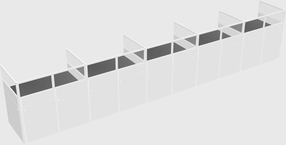 Shared rectangular cubicle