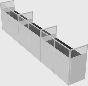 Shared rectangular cubicle
