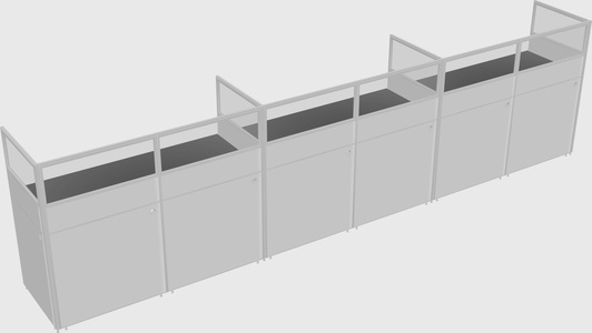 Shared rectangular cubicle