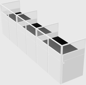 Shared rectangular cubicle
