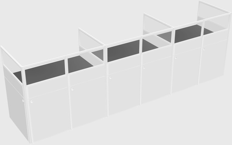 Shared rectangular cubicle