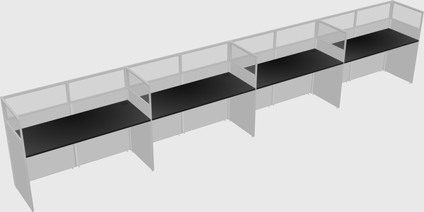 Shared rectangular cubicle