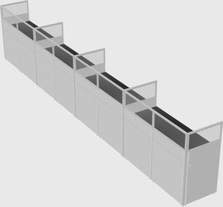 Shared rectangular cubicle