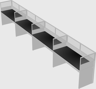 Shared rectangular cubicle