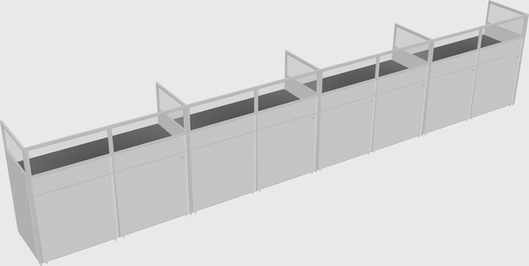 Shared rectangular cubicle