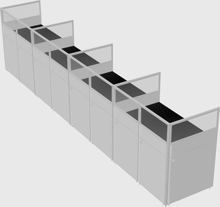 Shared rectangular cubicle