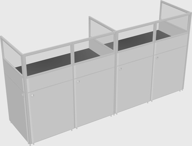 Shared rectangular cubicle