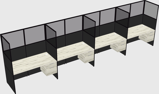 Shared rectangular cubicle