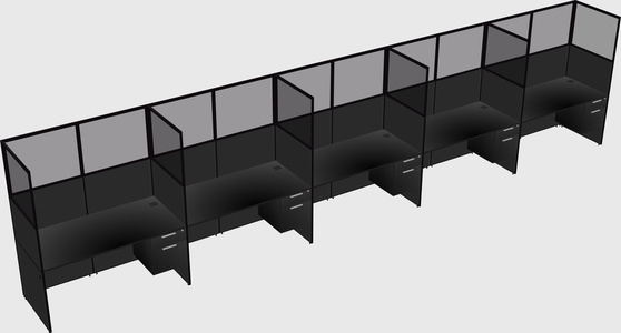 Shared rectangular cubicle