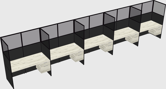 Shared rectangular cubicle