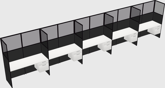 Shared rectangular cubicle
