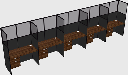 Shared rectangular cubicle