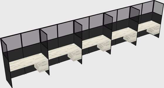 Shared rectangular cubicle