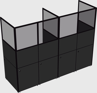 Shared rectangular cubicle