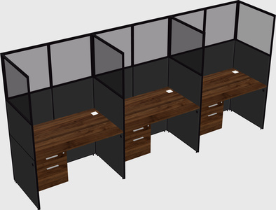 Shared rectangular cubicle