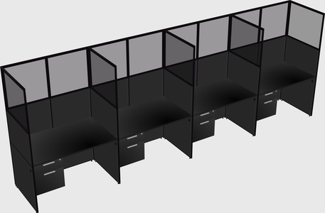 Shared rectangular cubicle