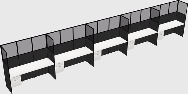 Shared rectangular cubicle