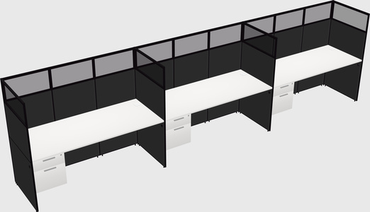 Shared rectangular cubicle